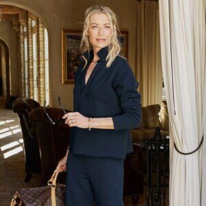 Frank & Eileen-Patrick Popover Henley Triple Fleece Cotton size: S Navy